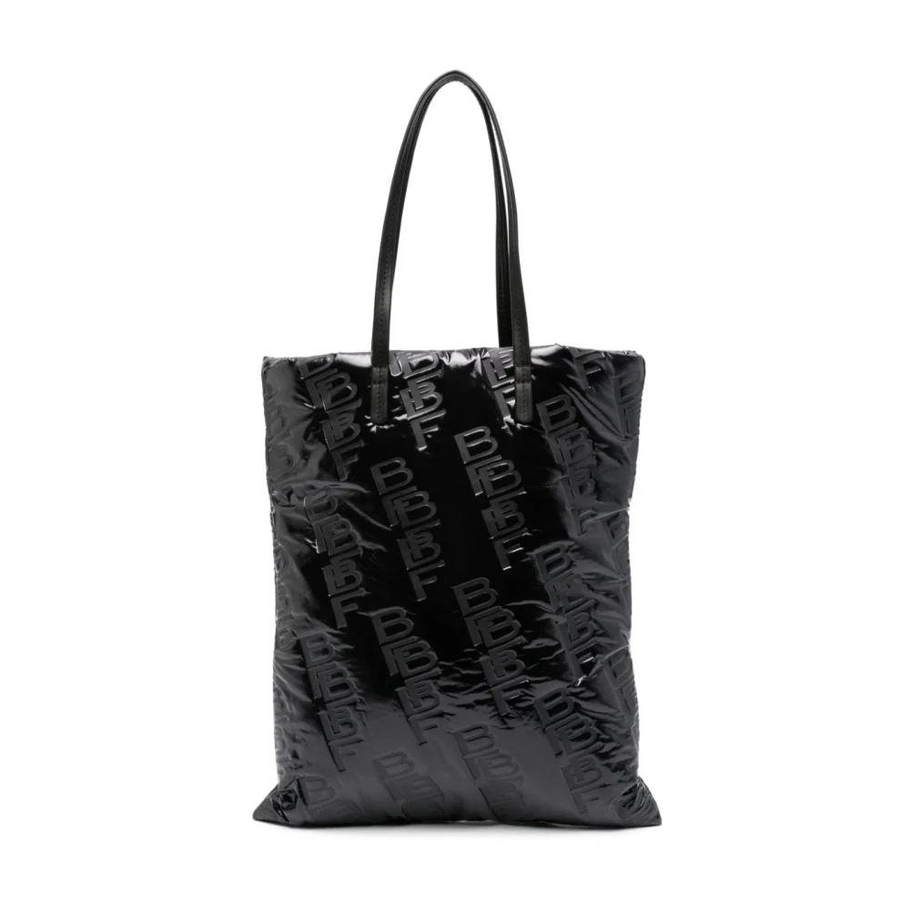 By Far Black Shopping Bags, Female, One Size, Embossed Leather Handbag