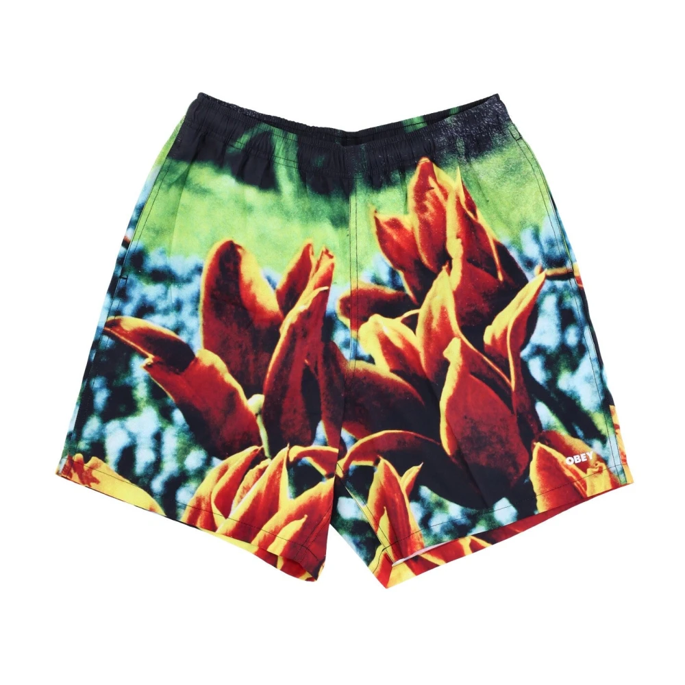 Obey Bloemenprint Heren Shorts Oranje Multicolor Heren