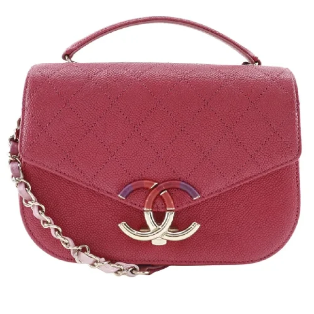 Chanel Vintage Pre-owned Leather handbags Pink Dames