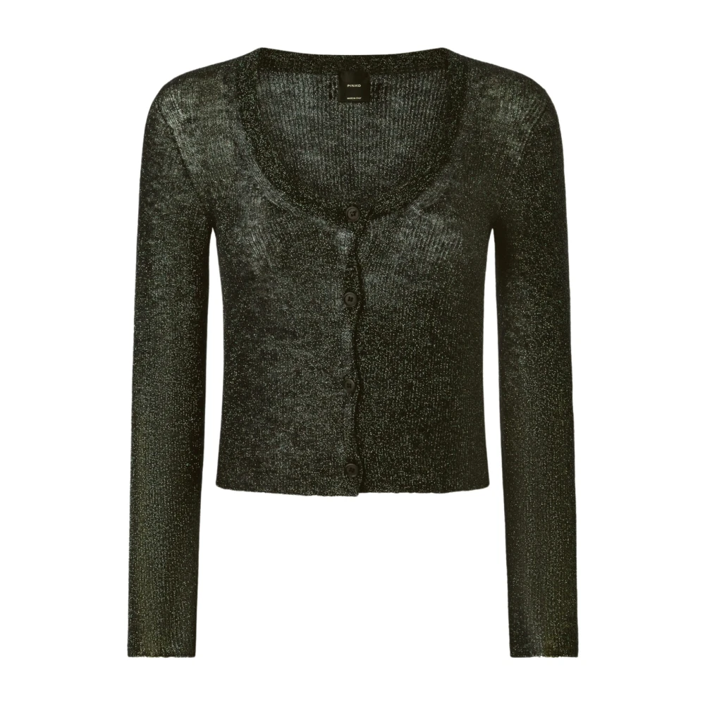 Pinko Zachte Gebreide Korte Vest Black Dames