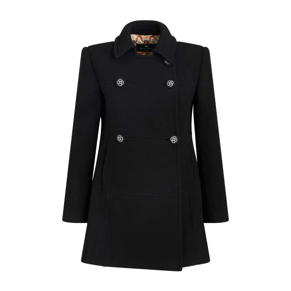 Sort blomstrete peacoat