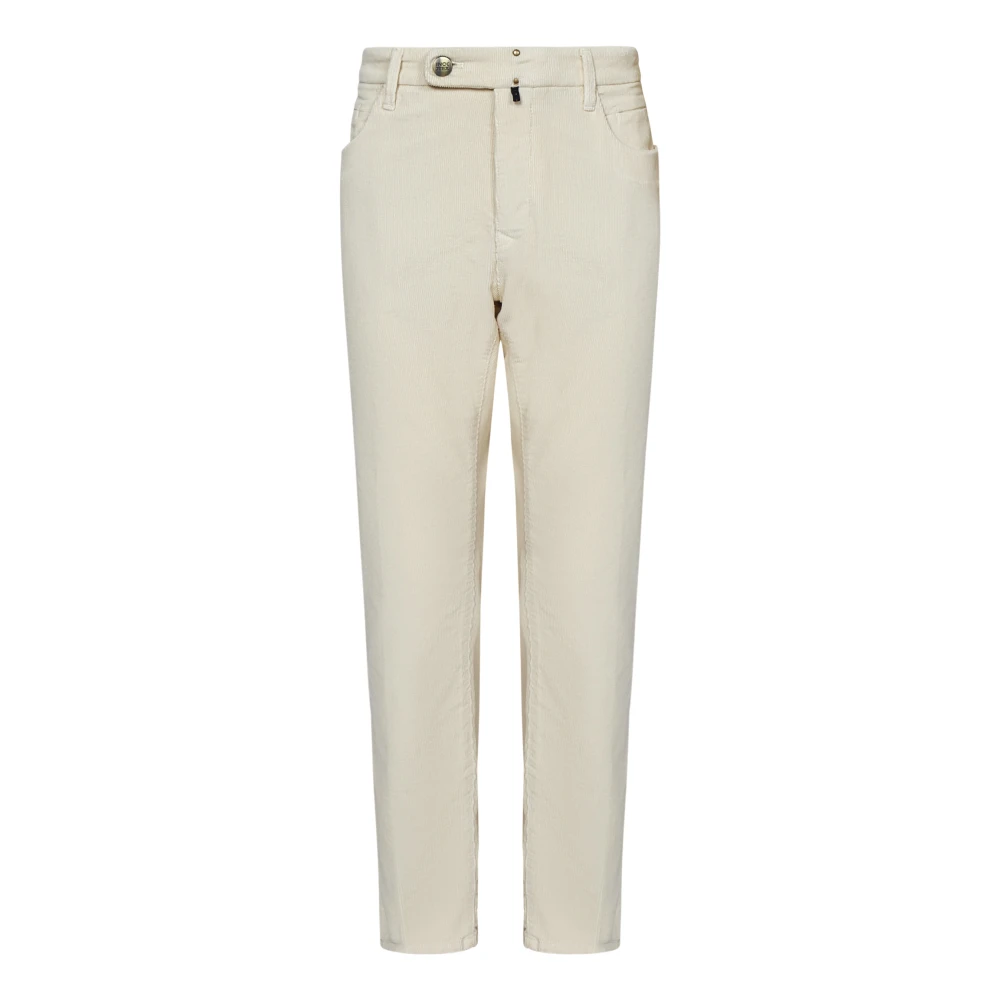 Incotex Witte Slim-Fit Broek Aw24 White Heren