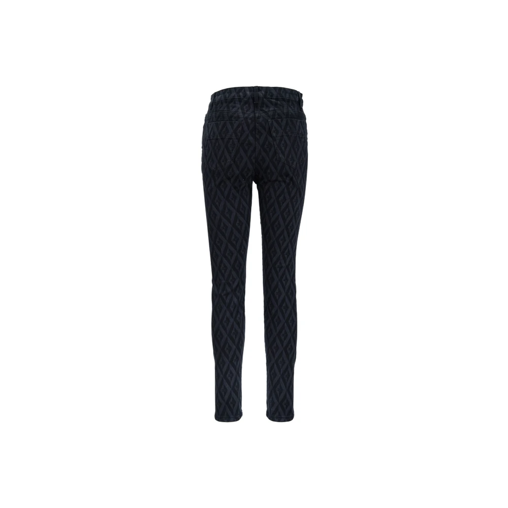 Elisabetta Franchi Gouden knoop rits dames jeans Black Dames