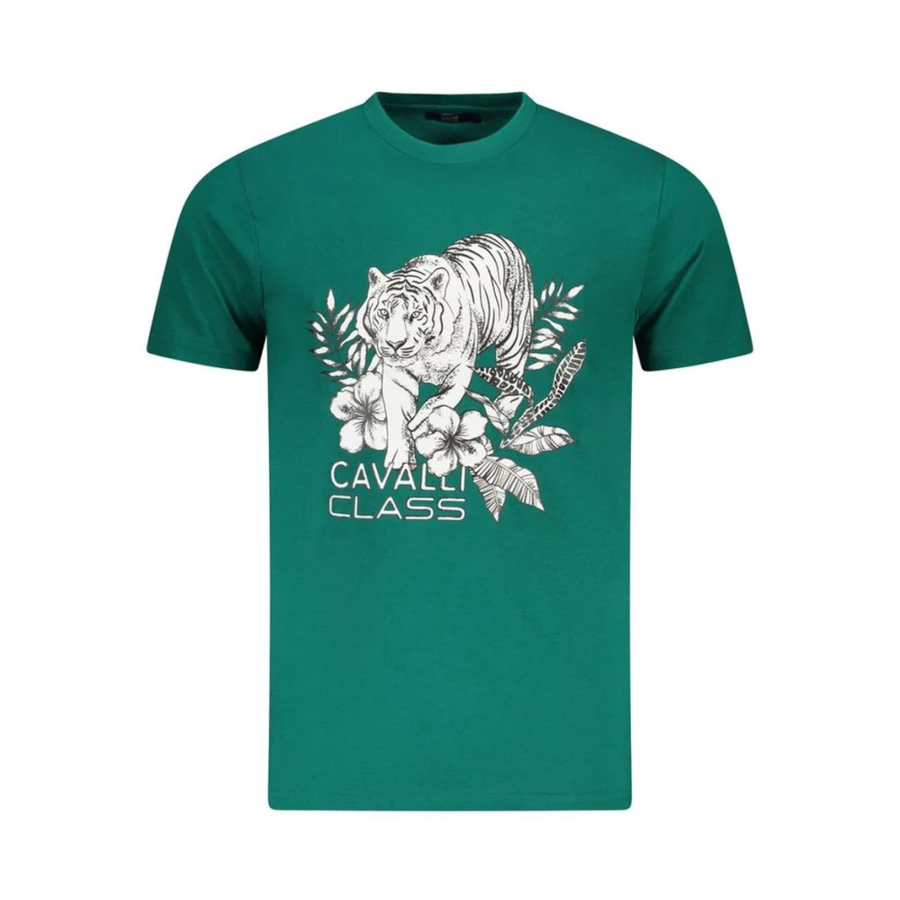Cavalli Class Men's Green Tiger Graphic Tee