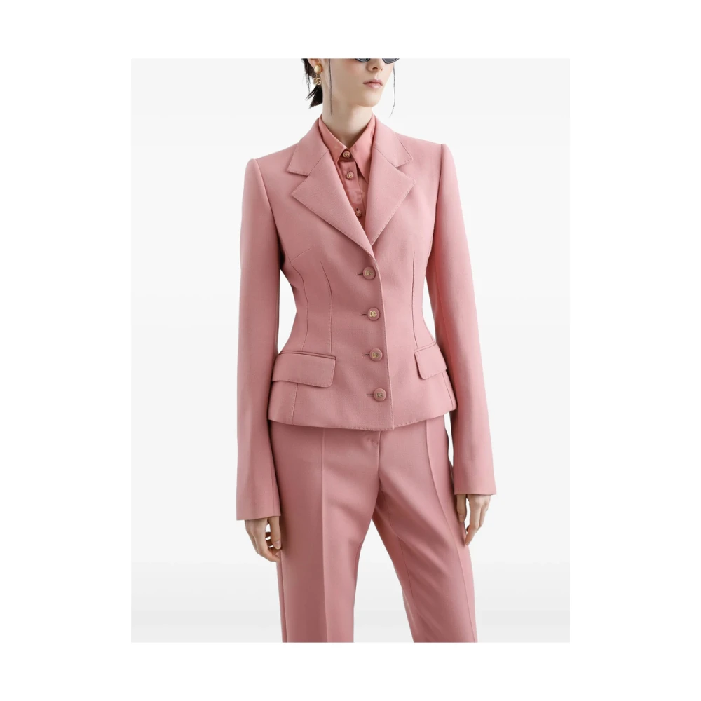 Dolce & Gabbana Roze Jas met Logoknopen Pink Dames