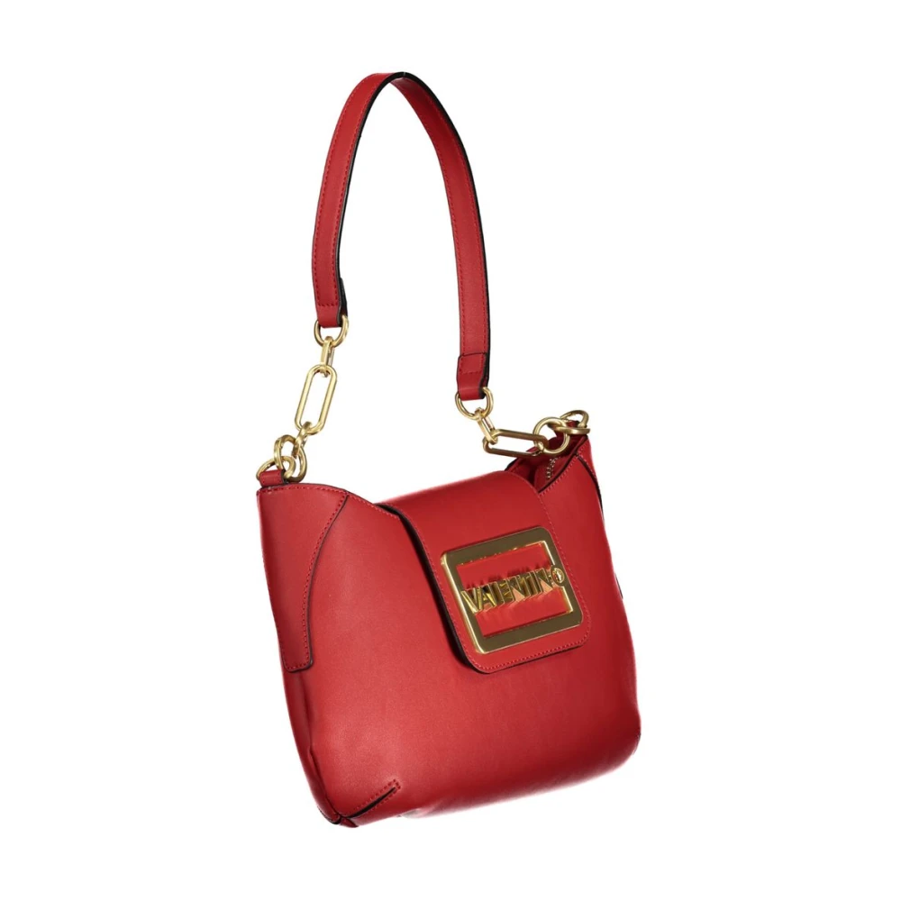 Valentino by Mario Valentino Rode polyethyleen handtas met verstelbare band en contrastdetails Red Unisex