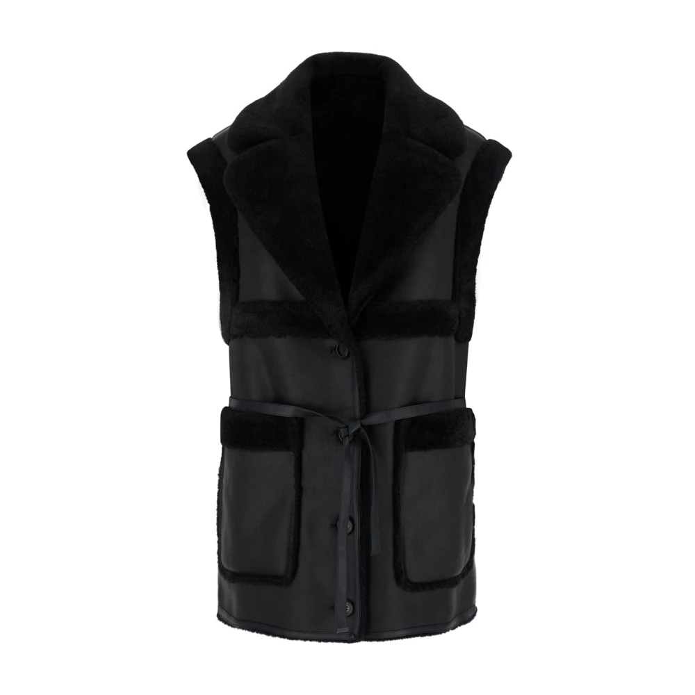 Urbancode Zwarte Merino Look Suedette Jas Black Dames