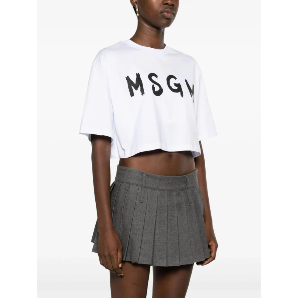 Msgm 01 T-Shirt Klassiek Model White Dames