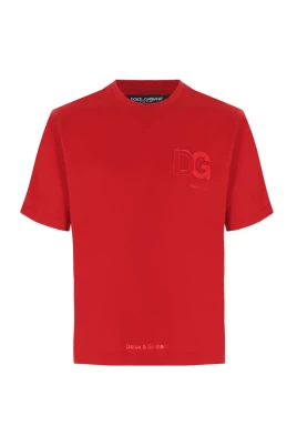 Röd T-shirt med logotryck i oversized modell