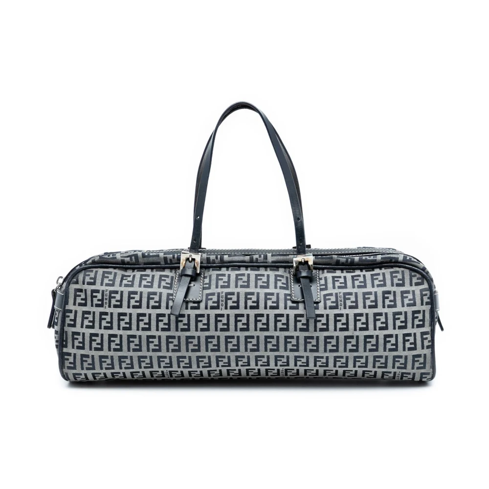 Fendi Vintage Women's Gray Pre-Owned Printed Handbag