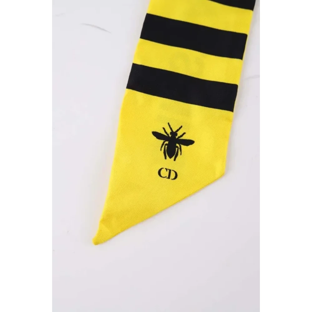 Dior Vintage Pre-owned Silk scarves Yellow Dames