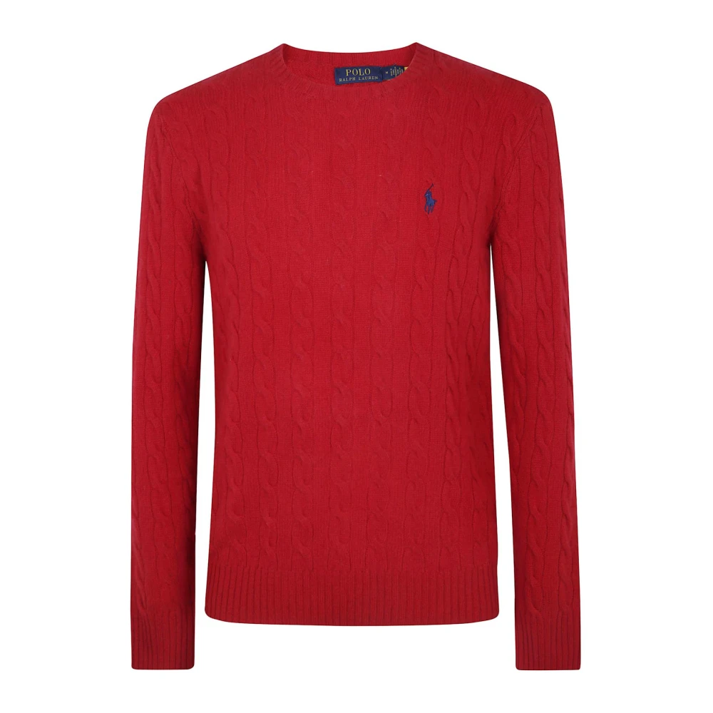Polo Ralph Lauren Röd Cable Knit Crewneck Sweater