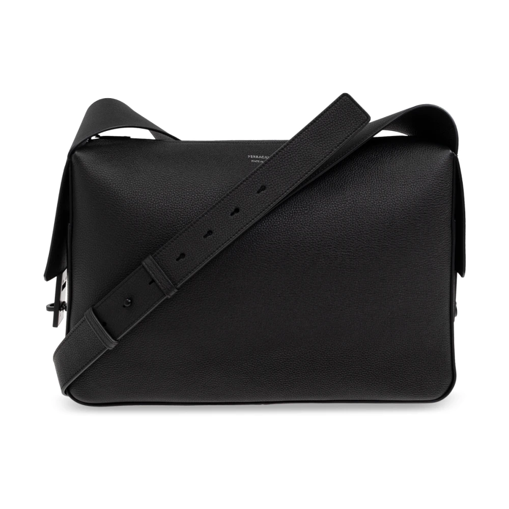 Salvatore Ferragamo Leren schoudertas Black Heren