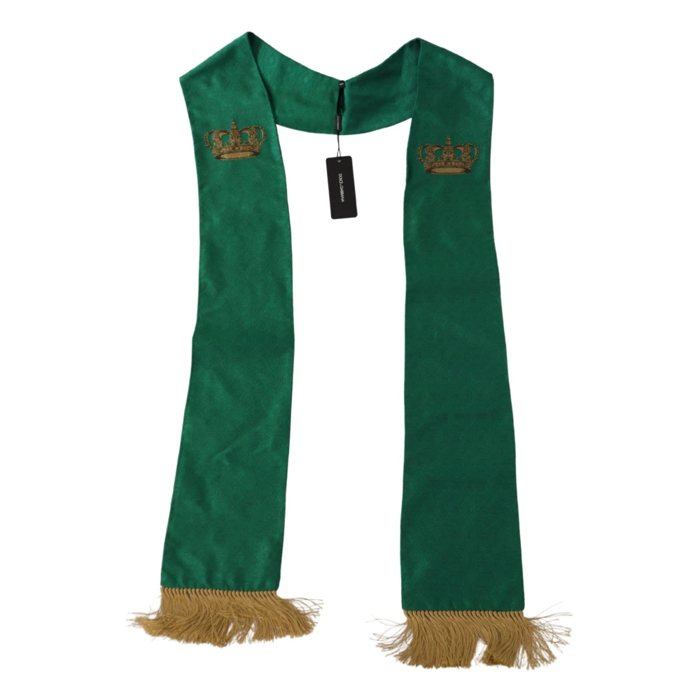 Dolce & Gabbana Luxe Groene Zijden Sjaal Green Heren