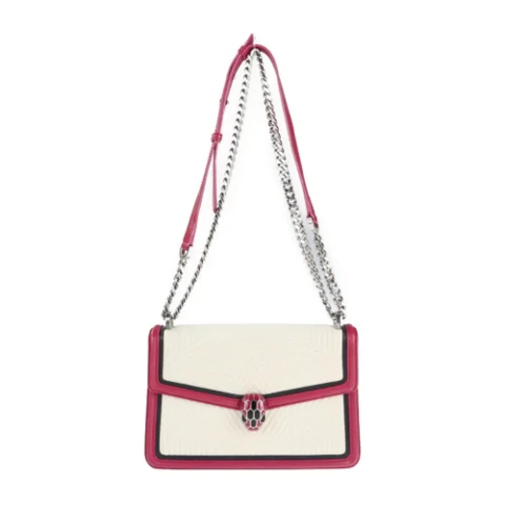 Bvlgari Vintage Pre-owned Leather shoulder-bags Beige Dames