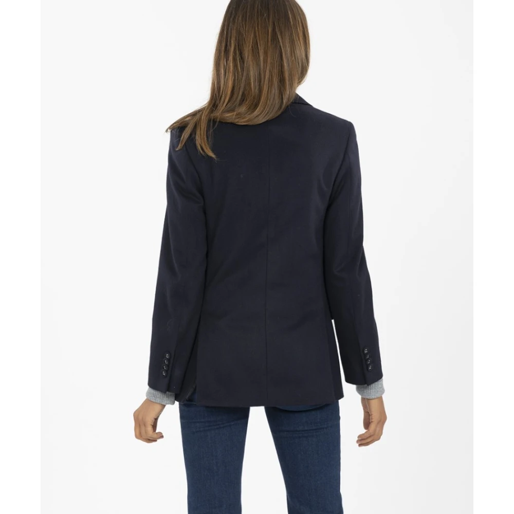 Officine Générale Reverskraag Wollen Blazer Blue Dames