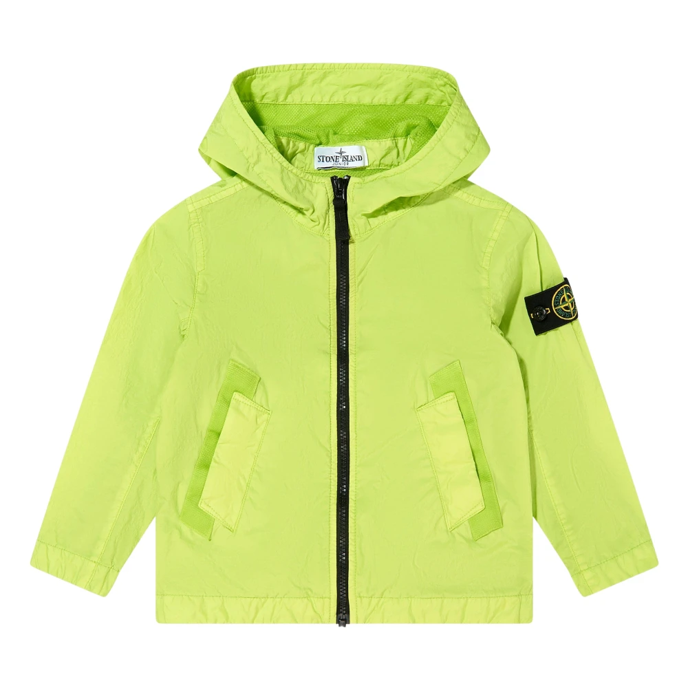 Stone Island , Light Jackets, Unisex, Green, 8 Y, Garment Dyed Crinkle Reps Jacket
