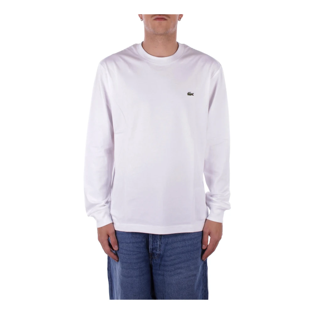 Lacoste Witte T-shirts en Polos Logo Voorkant White Heren
