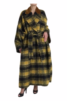 luxe-geruite-trenchcoat-geel