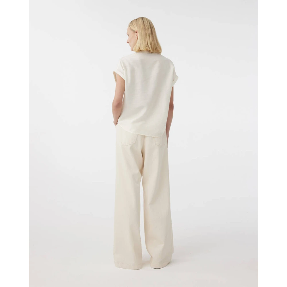 Knit-ted Mouwloze Blouse Billy Beige Dames
