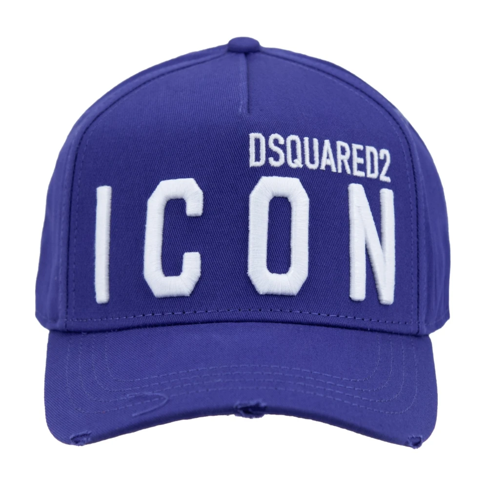 Dsquared2 Unisex Blue Iconic Baseball Cap With Buckle Closure