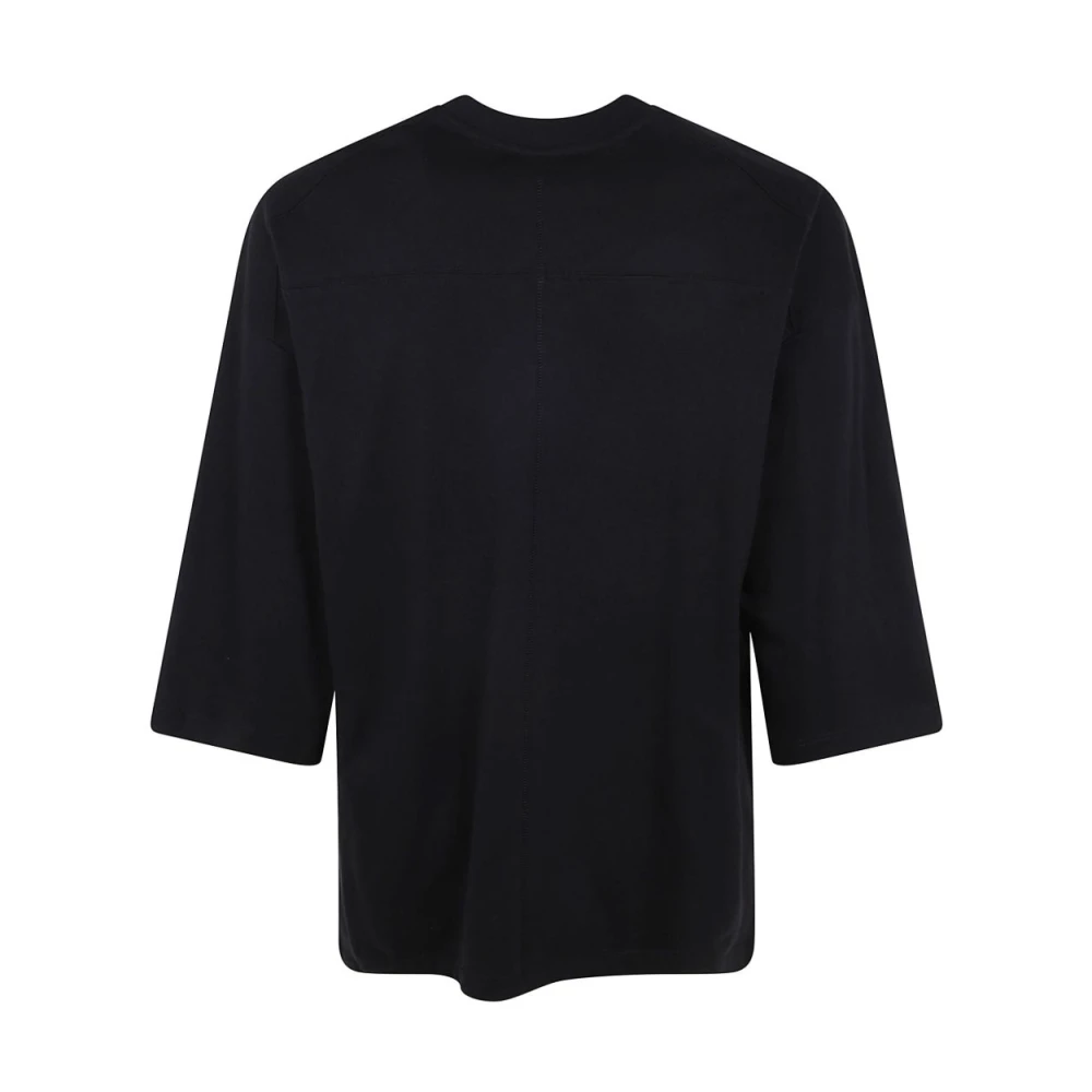 Thom Krom Zwart Drop Schouder Tonal Stiksels T-shirt Black Heren