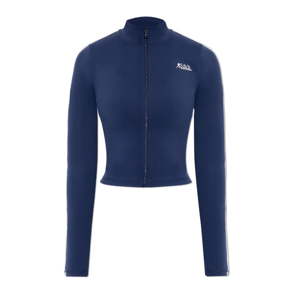 Sporty & Rich Sweatshirt uit de SR Runner Sports collectie Blue Dames