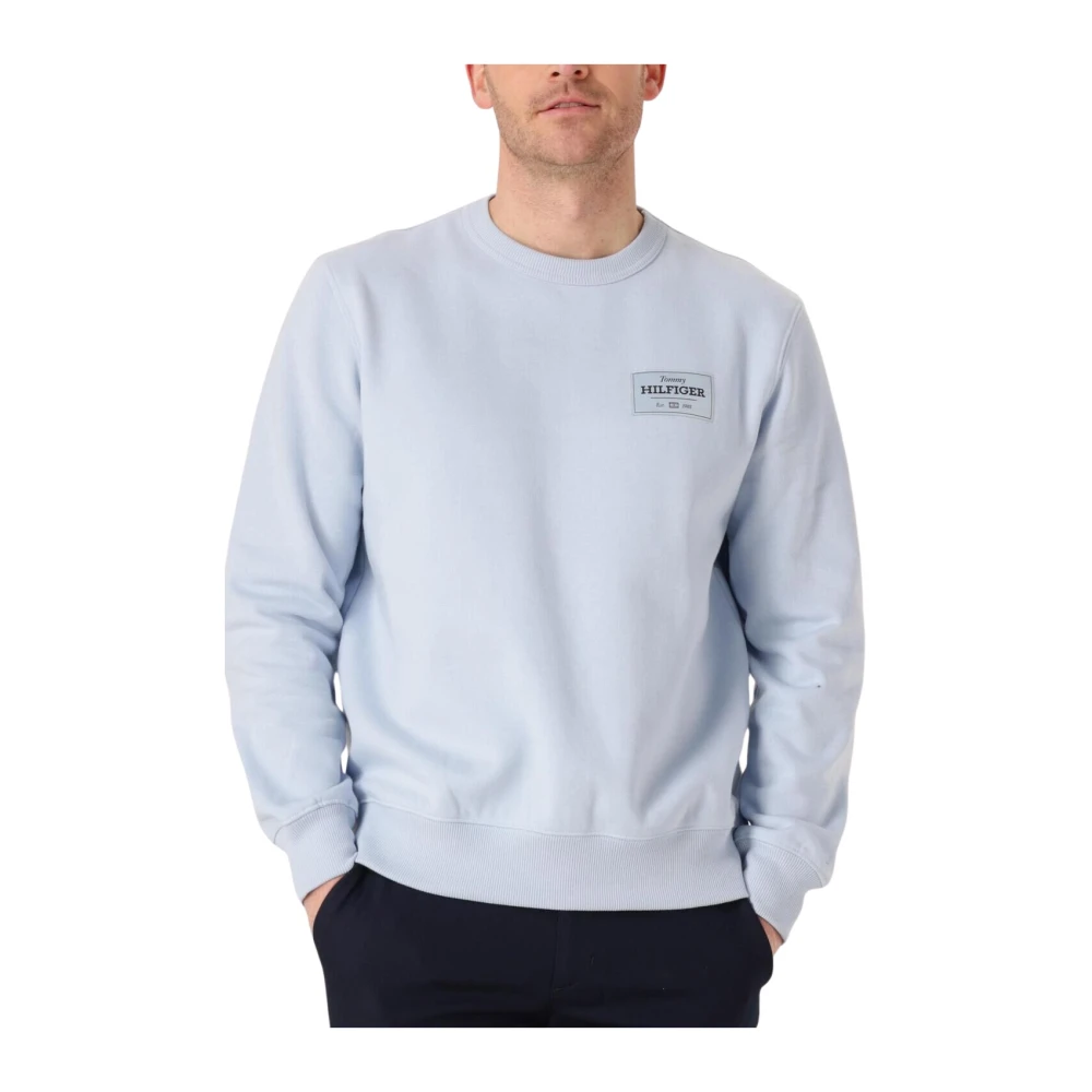 Tommy Hilfiger Blauwe Monotype Label Sweatshirt Blue Heren