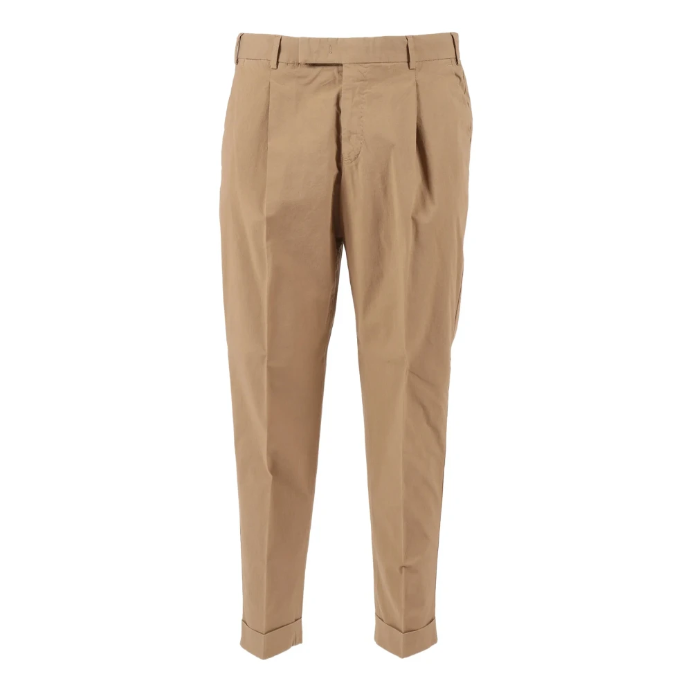 Pt Torino Men's Beige Suit Trousers, S, Pleat-Flap Trousers