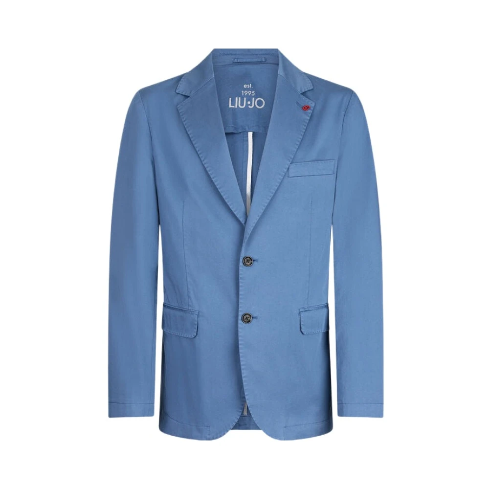 Liu Jo Blå Elegant Stretch Satin Jacket
