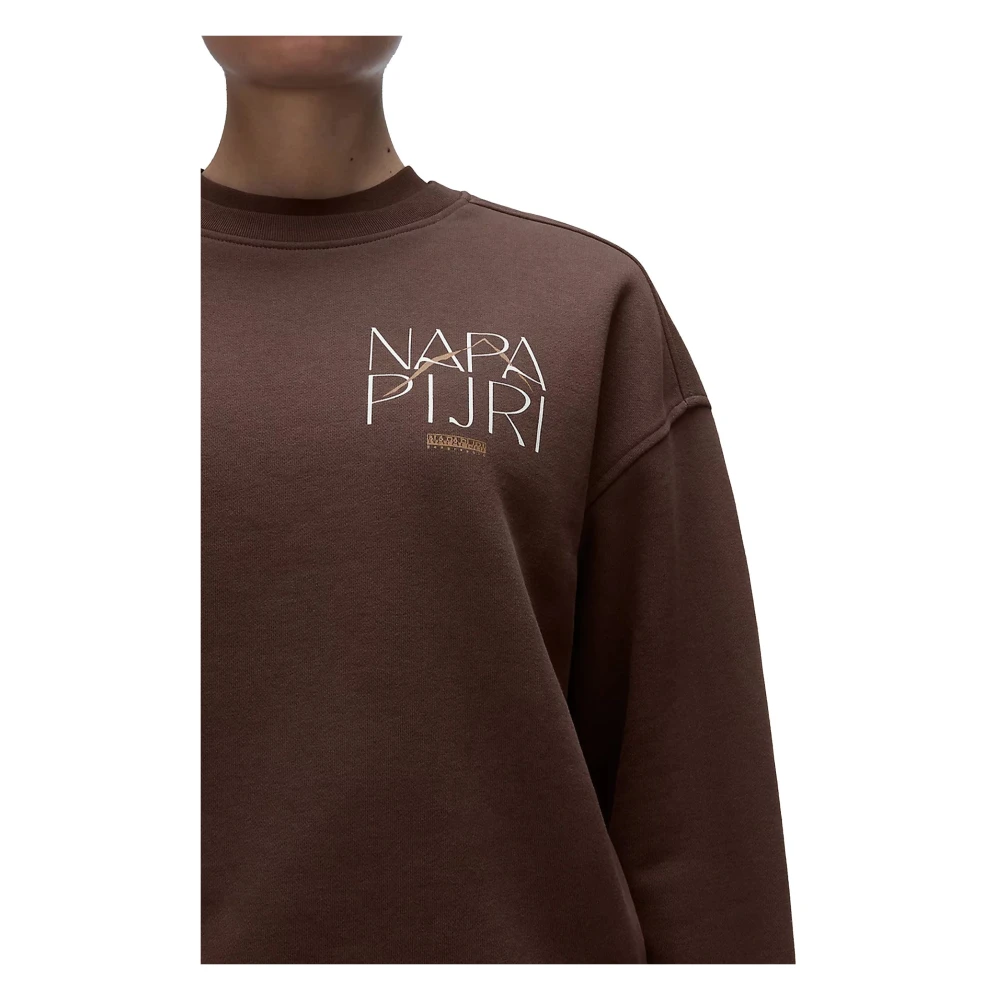 Napapijri Gezellige Oversized Crewneck Sweatshirt Brown Dames