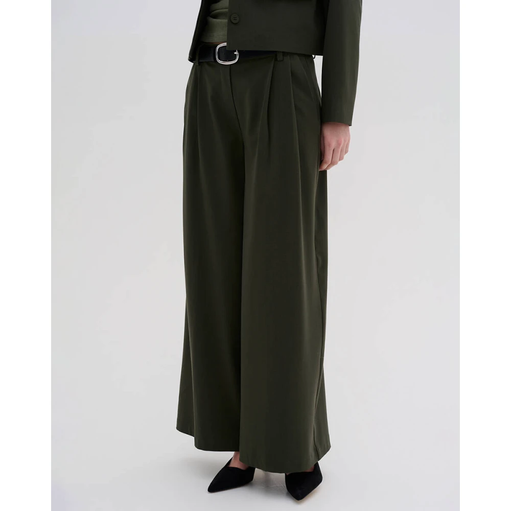 My Essential Wardrobe Wijde Hace Broek Green Dames
