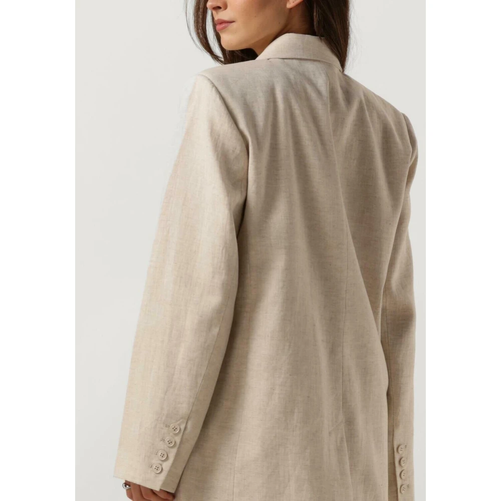 Gestuz Linnen Blazer Elegant Stijlvol Veelzijdig Beige Dames