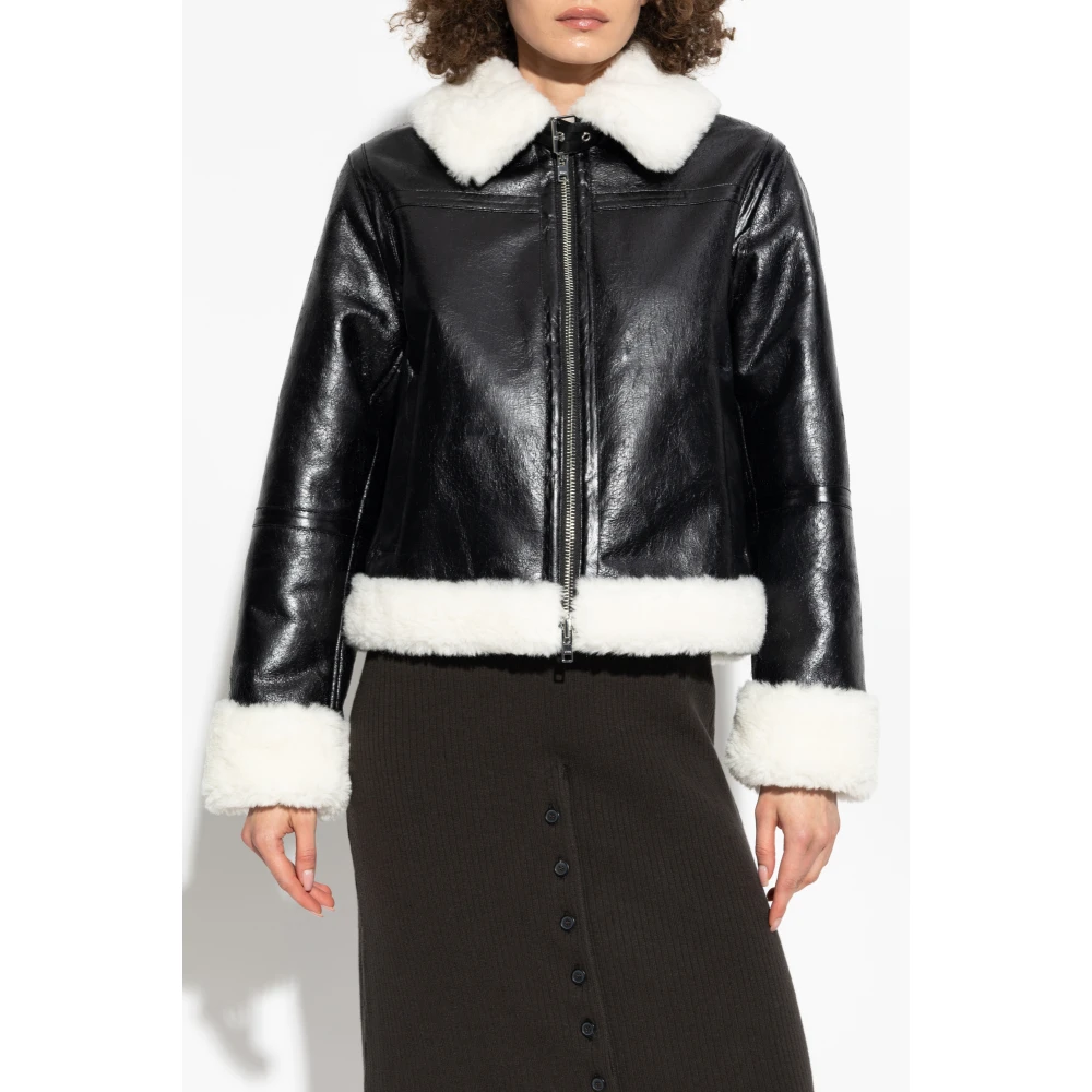 Stand Studio Faux Fur Jacket Lorelle Black Dames