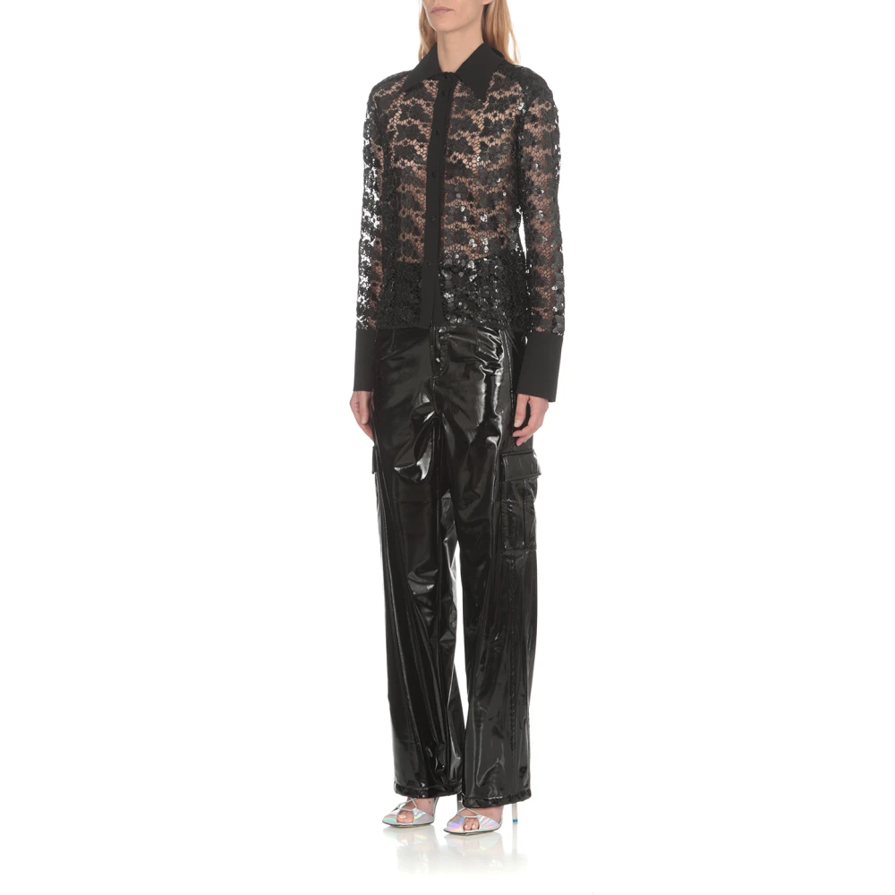 The New Arrivals Ilkyaz Ozel Leather Trousers Black Dames