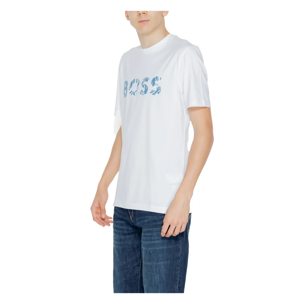 Hugo Boss Ocean T-shirt Lente Zomer Collectie 100% Katoen White Heren