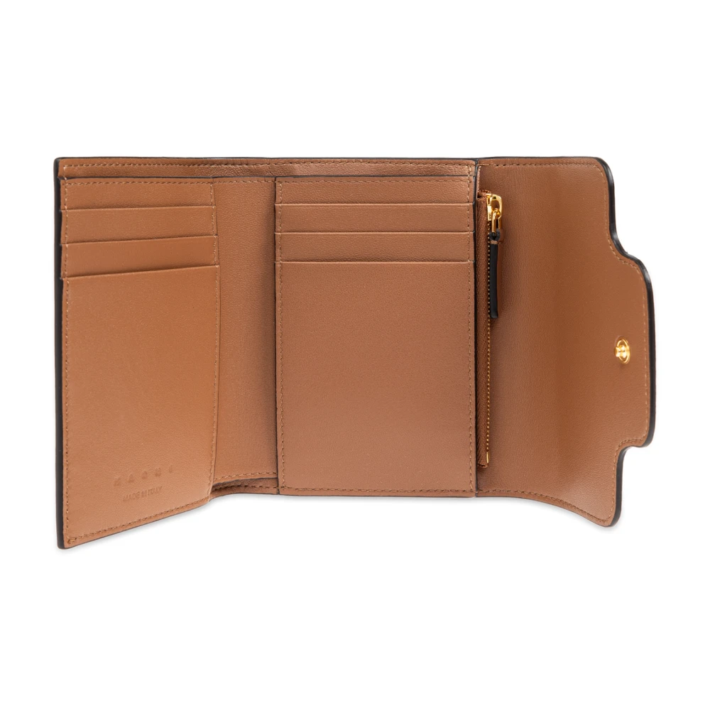 Marni Leren portemonnee Brown Dames