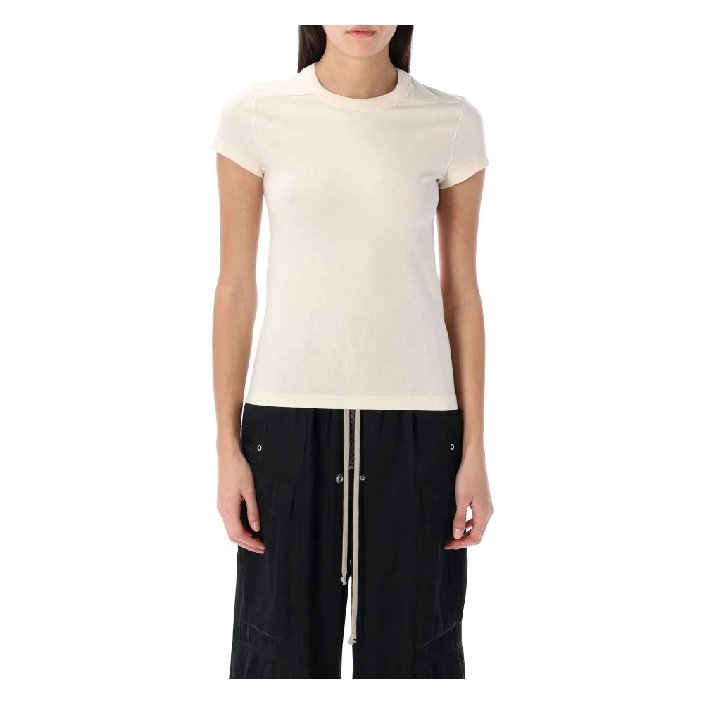 Rick Owens Stijlvolle Cropped Level Tee Beige Dames