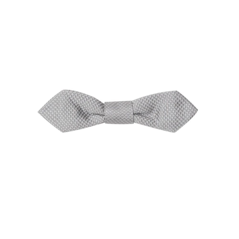 Dolce & Gabbana Men's Gray Silver Butterfly Silk Embroidered Top - Bow Ties - One Size- Accessories