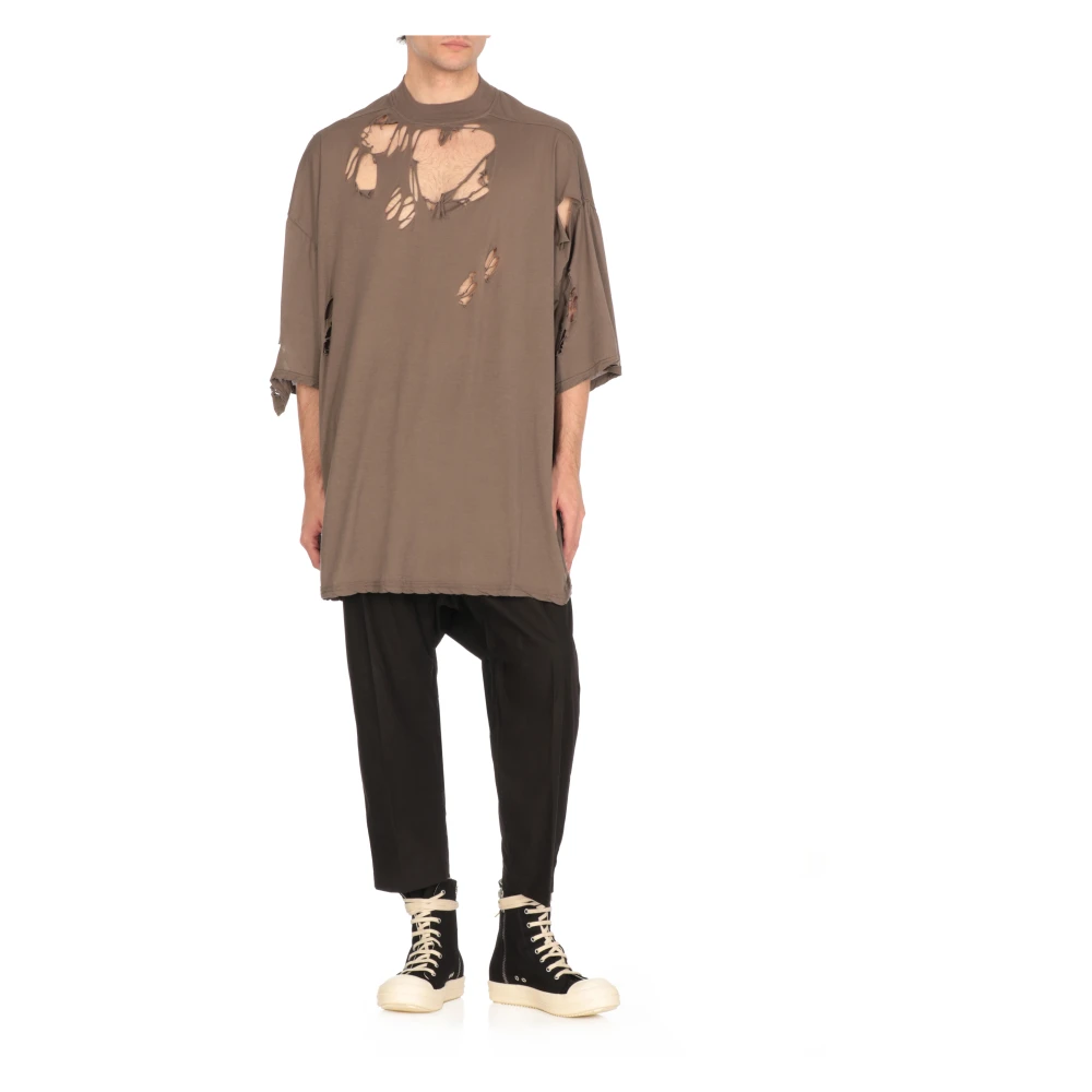 Rick Owens Zwarte katoenen cropped broek met elastische tailleband Black Heren
