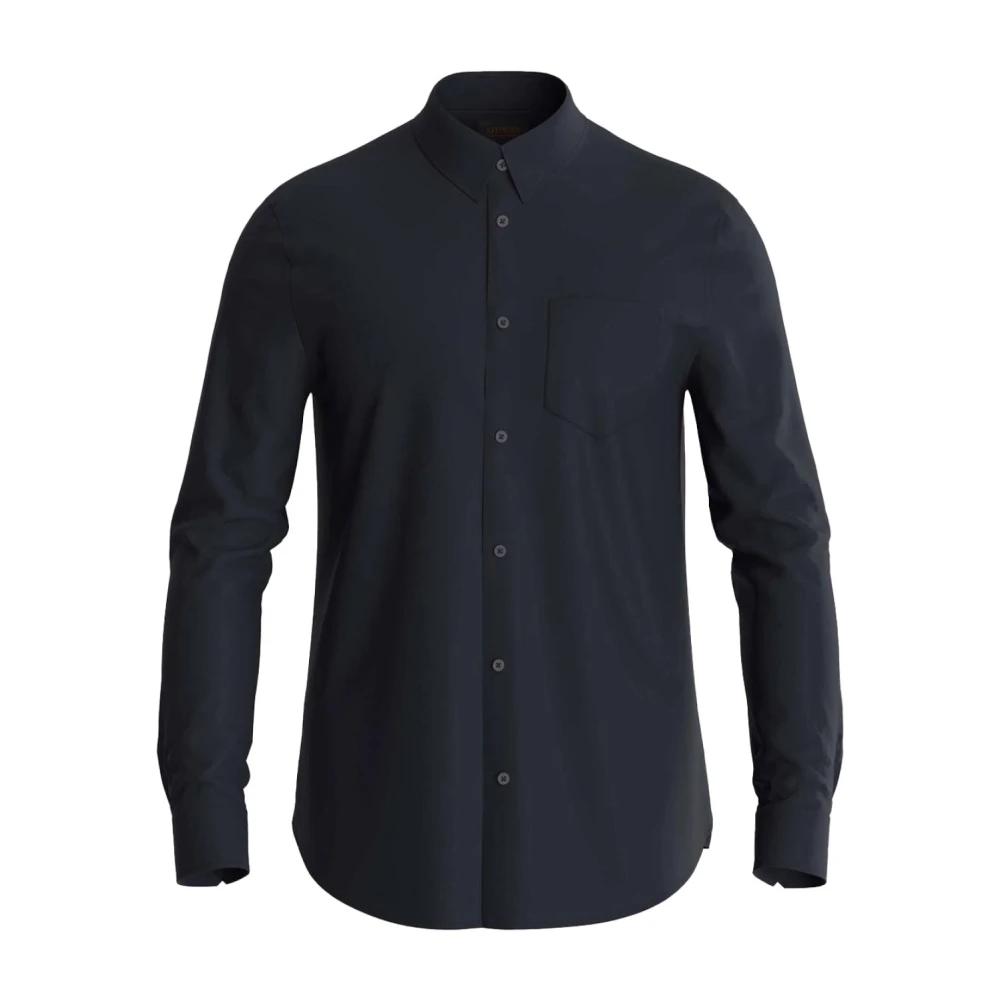 Guess Blauw overhemd met lange mouwen en zak Blue Heren