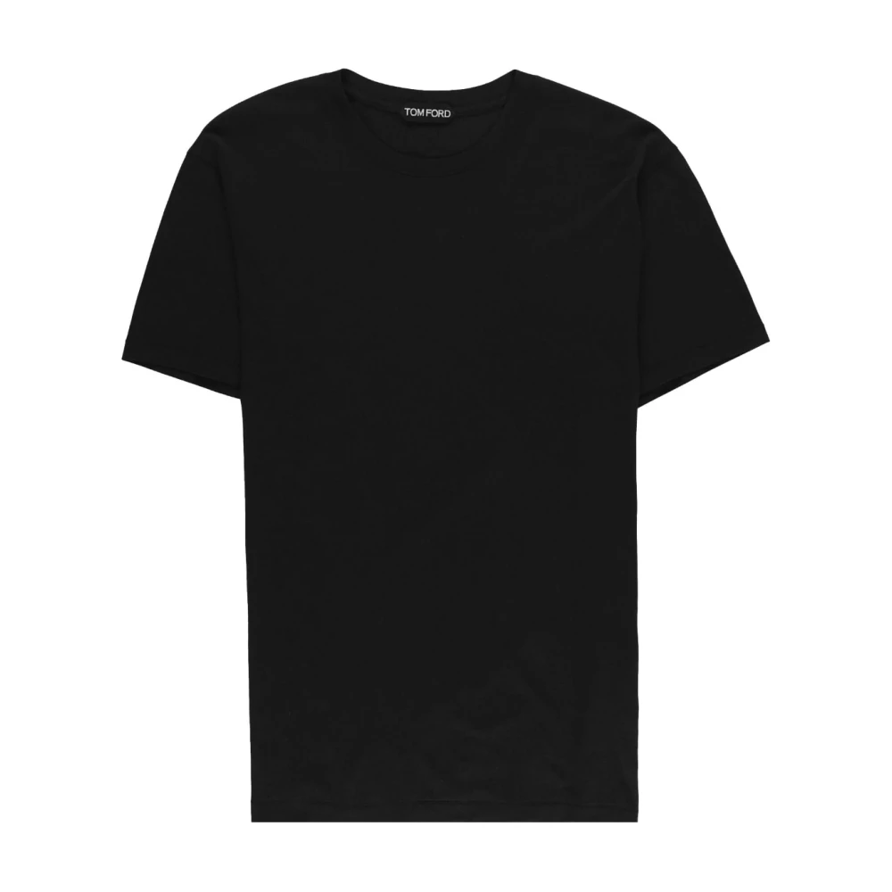 Tom Ford Zwarte katoenen T-shirt met ronde hals Black Heren