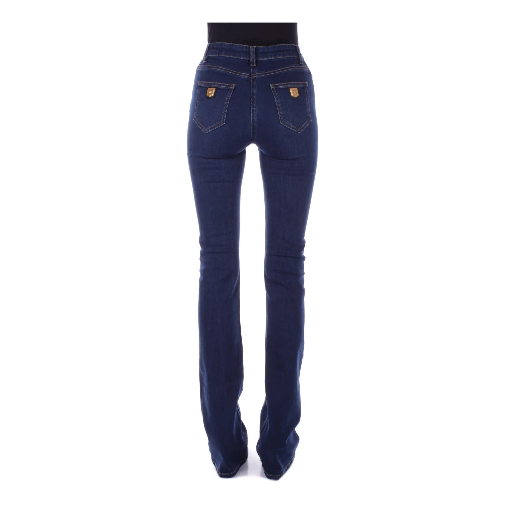 Elisabetta Franchi Blauwe Skinny Jeans met Ritssluiting Blue Dames