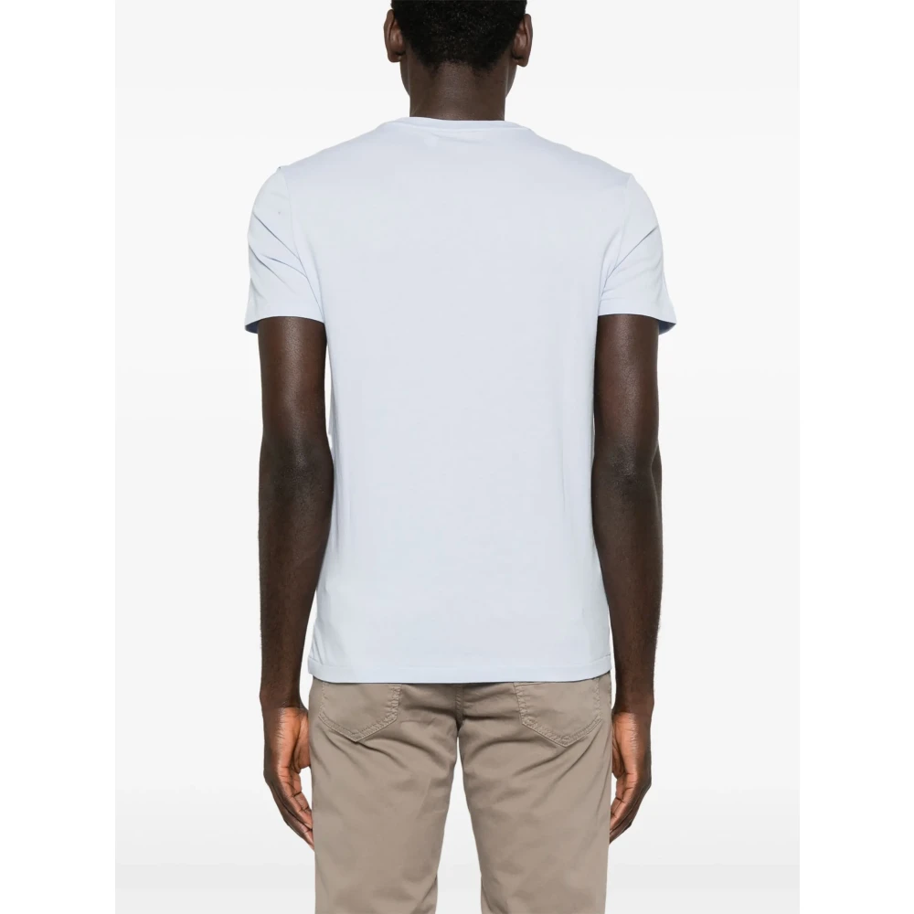 Polo Ralph Lauren Geborduurde Slim Fit Katoenen T-shirt Blue Heren
