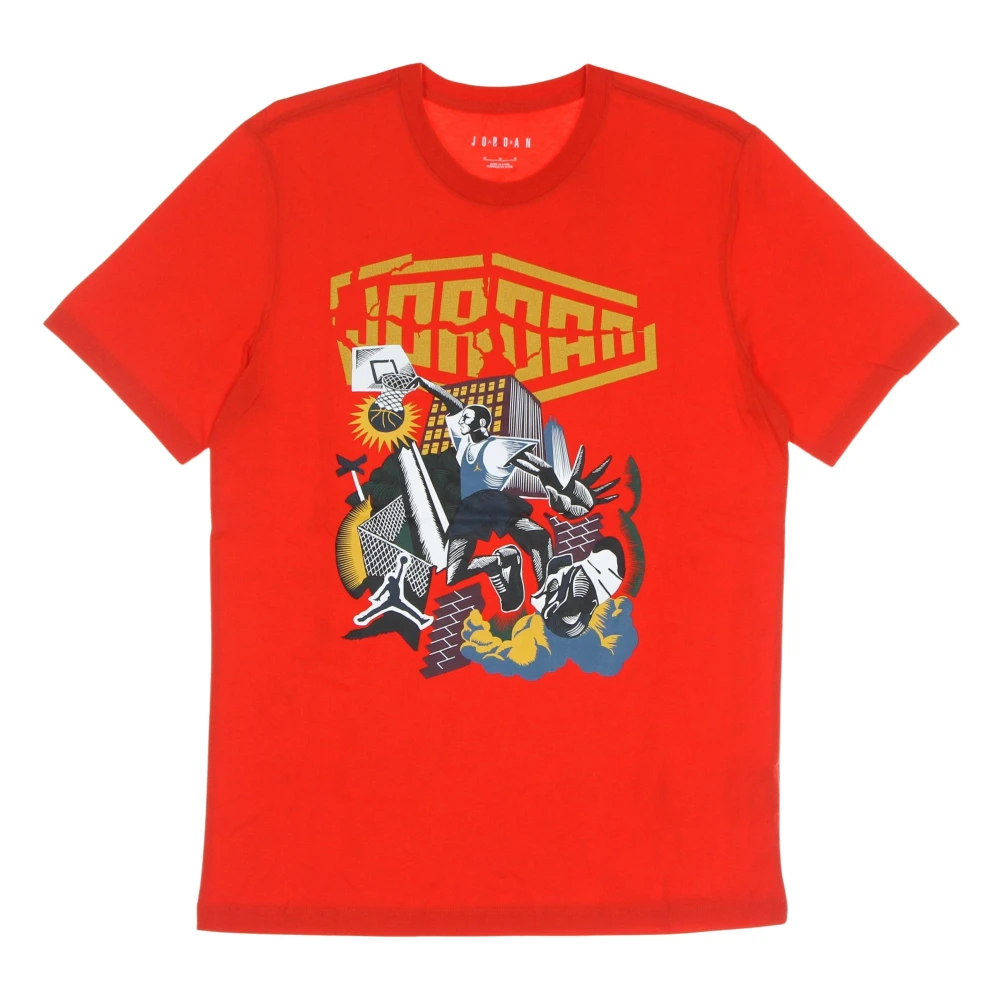 Jordan DNA Gfx Crew T-Shirt Rood Wit Red Heren