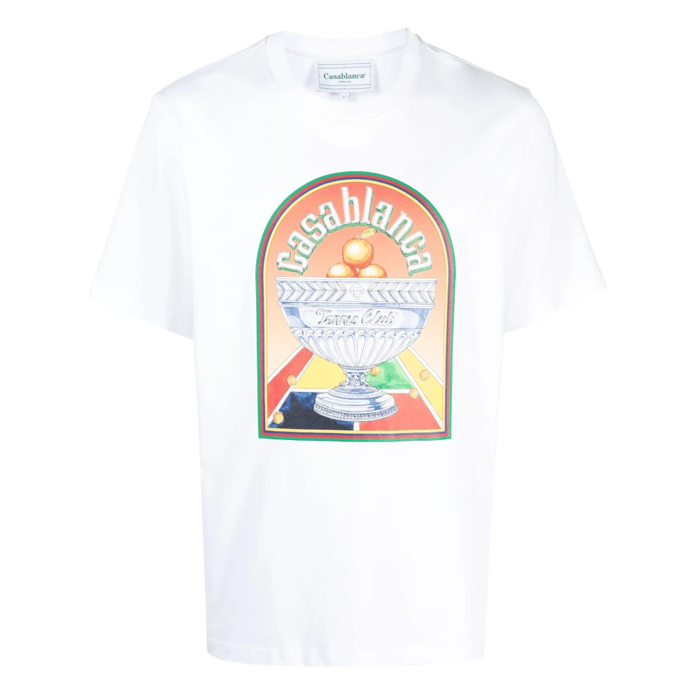 Casablanca Oranje Terrain Biologisch Katoen T-Shirt White Heren