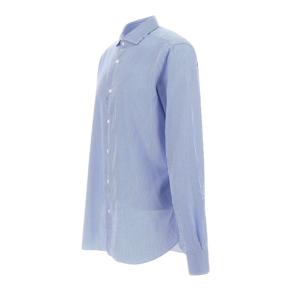 Barba Gestreept katoenen overhemd Dandy Life Blue Heren