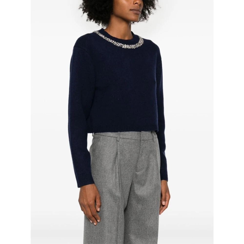Semicouture Cosmo Sofia Gebreide Top Blue Dames