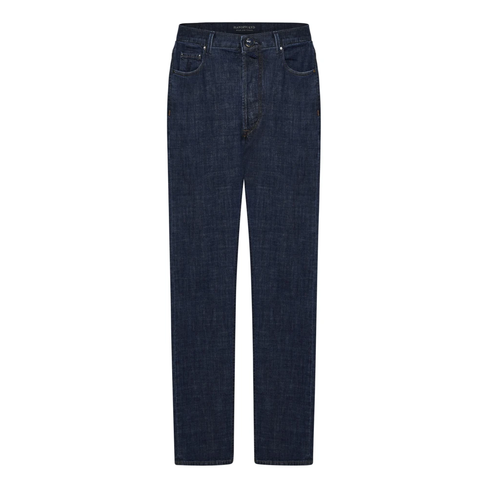 Hand Picked Donkerblauwe Stretch Katoen Denim Jeans Blue Heren