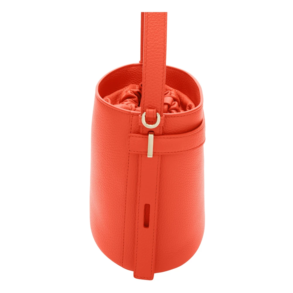 Furla Gestructureerde Leren Mini Bucket Tas Orange Dames